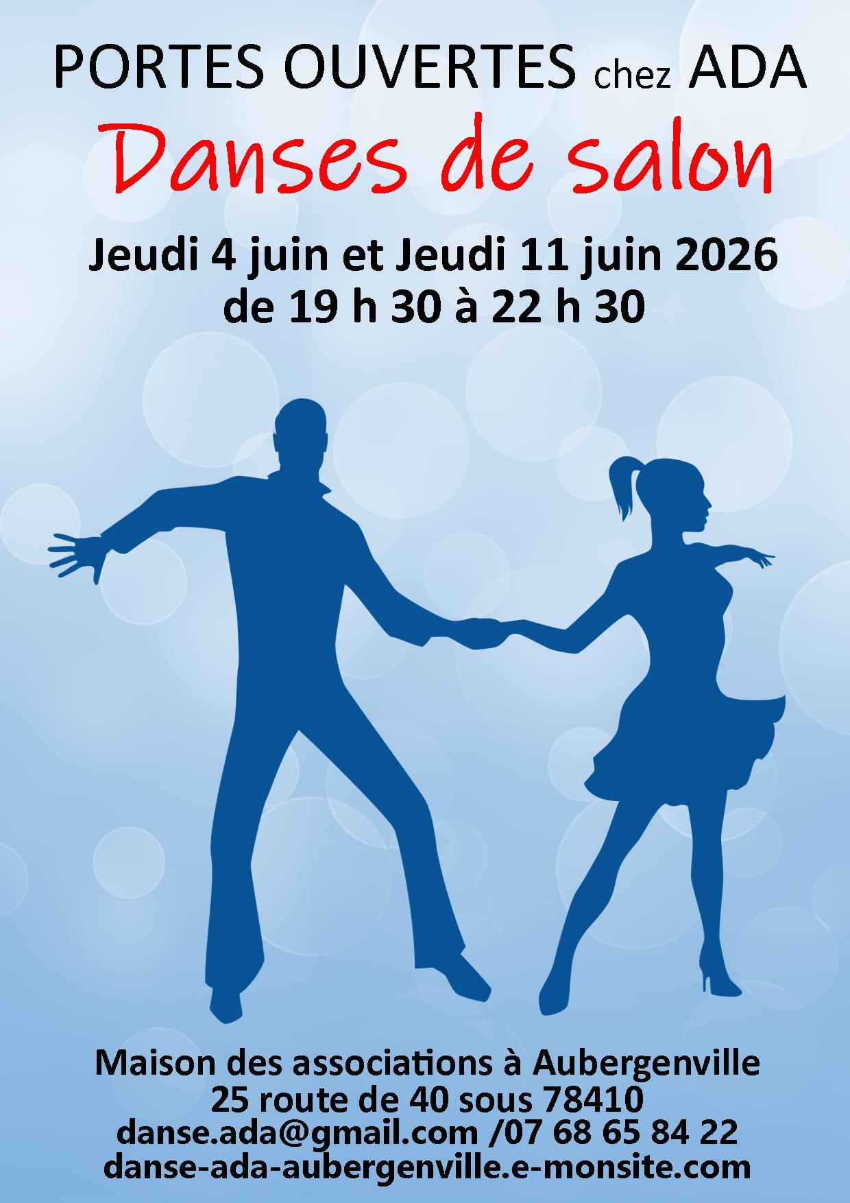 Portes ouvertes en juin cours de danses de salon